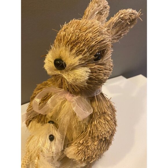 Ashland Straw Bunny Mom & Baby 9" - Picture 5 of 12